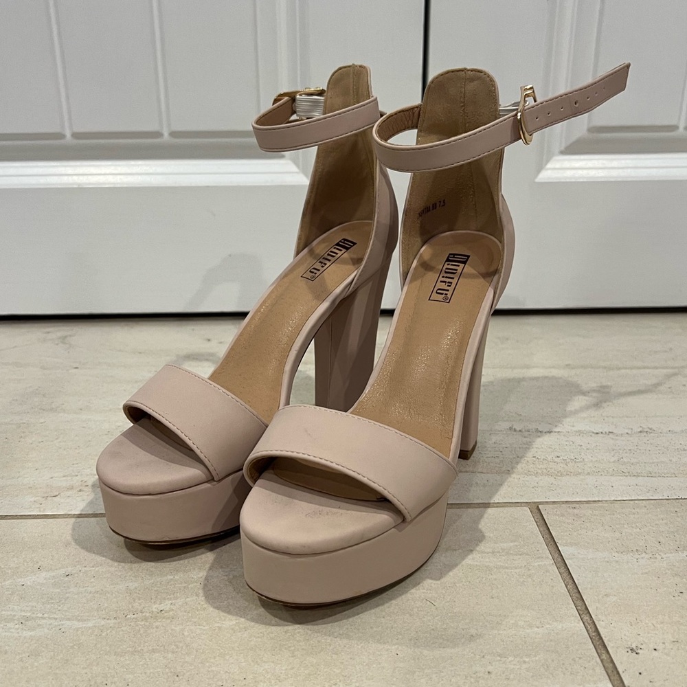 Platform Open Toed Heels - Picture 2 of 7